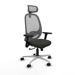 PIQUERAS Y CRESPO Silla de oficina Cilanco con mecanismo Sincro, Negro y Gris