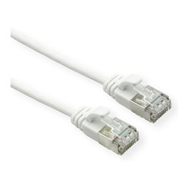 ROLINE Cable de Red Cat6a U/FTP (STP) RJ-45 para DataCenter, 0.3 m, Blanco, Slim, LSOH, Referencia 21.15.1699
