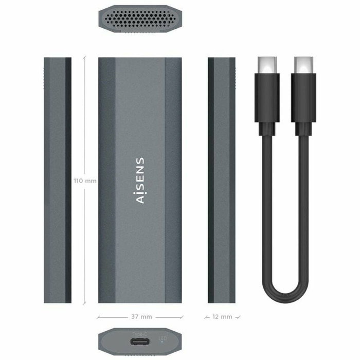 Aisens Caja Externa M.2 NVMe ASM2-029GR Gris