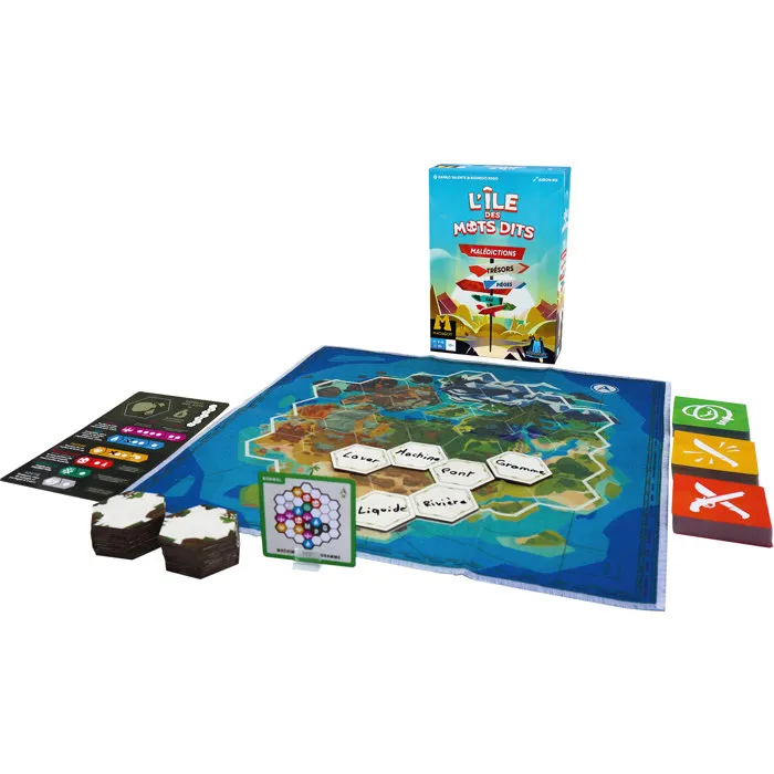 Asmodee Juego de Mesa ASM3760372235390 La Isla de las Palabras Habladas, Cooperativo/Competitivo, 2-10 Jugadores, +10 Años, Francés