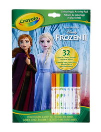 Crayola Libro Actividades Frozen 2 04-5900 con 7 Rotuladores Lavables para Niños +3 Años