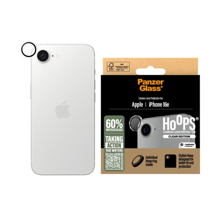 PanzerGlass Hoops Protector de Lente Transparente para iPhone 16e e iPhone 17e
