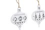 DKD Home Decor Set de 6 Colgantes Decorativos de Metal Blanco