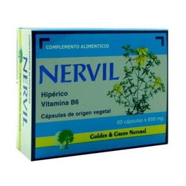 Golden Green Nervil 60 Cápsulas - Relajante con Hipérico y Vitamina B6
