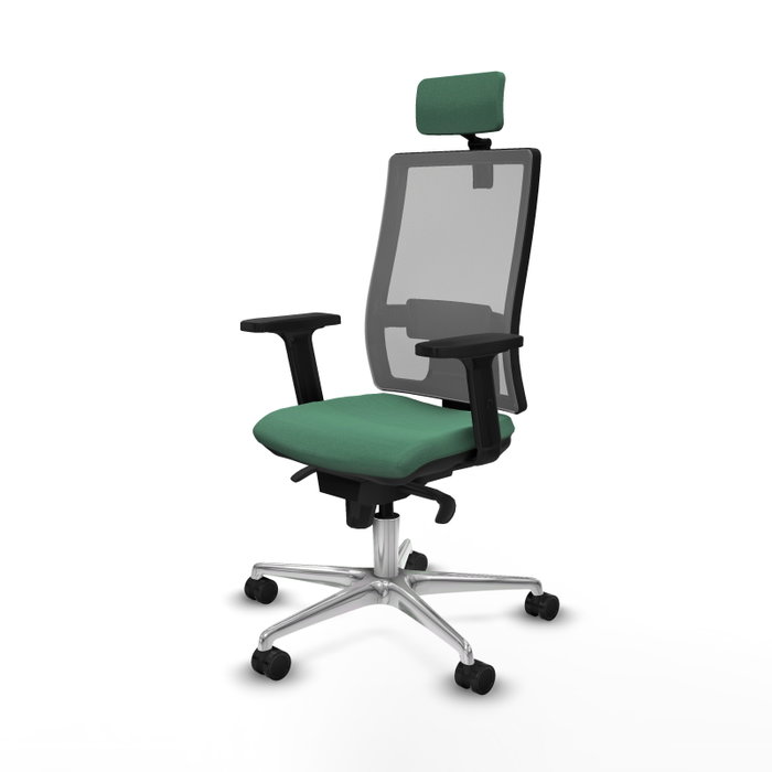 PIQUERAS Y CRESPO Silla de oficina Horna con mecanismo Sincro Verde esmeralda y Gris