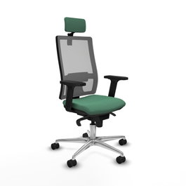 PIQUERAS Y CRESPO Silla de oficina Horna con mecanismo Sincro Verde esmeralda y Gris