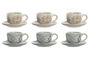 DKD Home Decor Delhi 2023 Café Indio Set de 6 Piezas, Dolomita y Metal, Beige y Azul, 18 x 20 x 20 cm, 180 ml
