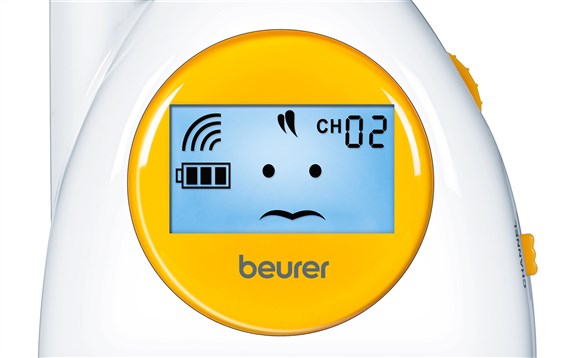 Beurer BY-84 Vigilabebés Modo ECO+ Alcance 800m Transmisión Analógica Pantalla LCD Retroiluminada Azul Indicación Emociones Bebé