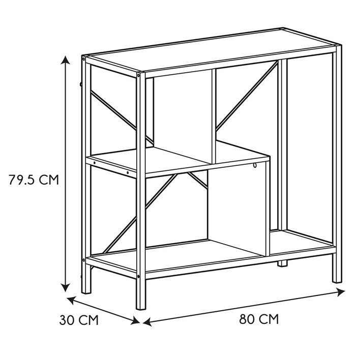 Home Deco Factory Estantería Edison Industriel 80x30x79 cm