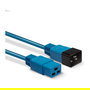 LINDY 30121 Cable de Extensión de Red IEC C19 a C20, 2 metros, Azul, 250V 16A, Plug and Play