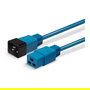 LINDY 30121 Cable de Extensión de Red IEC C19 a C20, 2 metros, Azul, 250V 16A, Plug and Play
