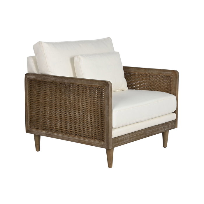 DKD Home Decor Sillón de Ratán y Poliéster Marrón y Crudo DKD Home Decor Sillón de Ratán y Poliéster Marrón y Crudo