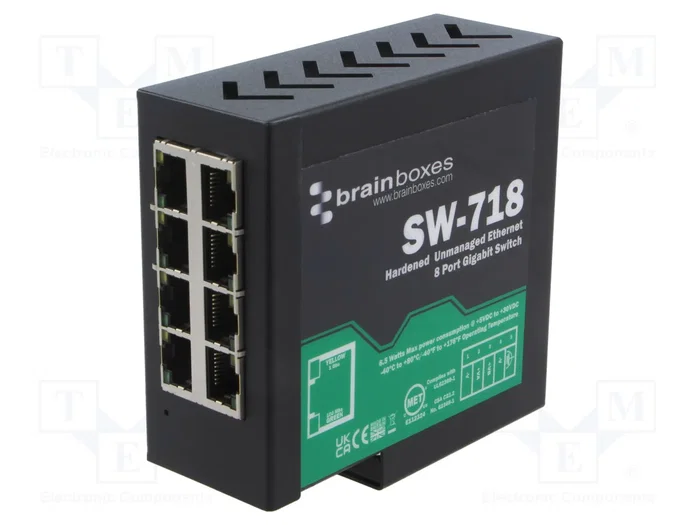 BRAINBOXES SW-518 Switch Ethernet No Administrado de 8 Puertos BRAINBOXES SW-518 Switch Ethernet No Administrado de 8 Puertos