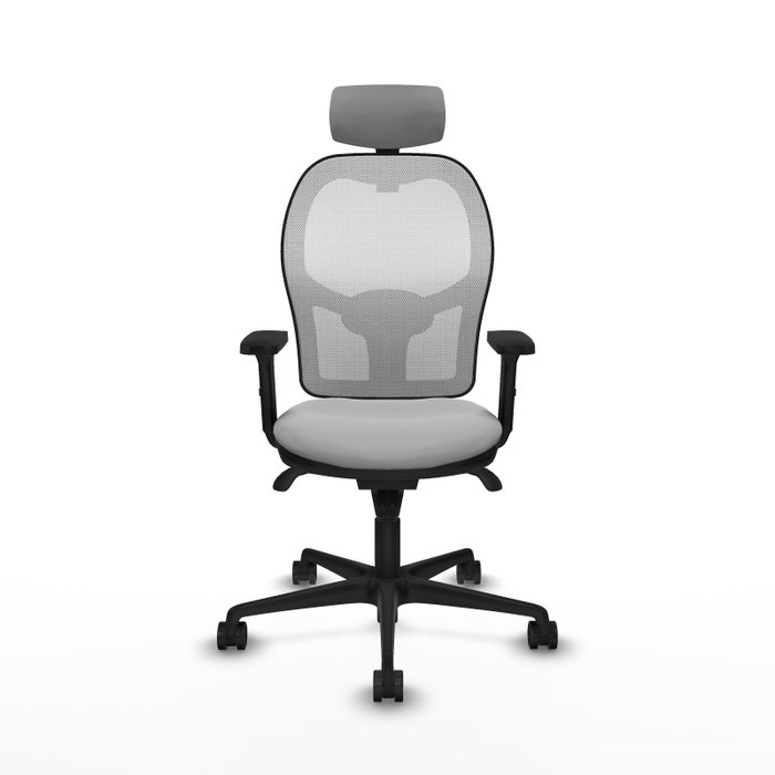 PIQUERAS Y CRESPO Silla de oficina Jorquera con mecanismo Sincro, Gris claro y Blanco