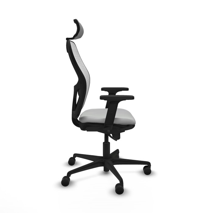 PIQUERAS Y CRESPO Silla de oficina Jorquera con mecanismo Sincro, Gris claro y Blanco
