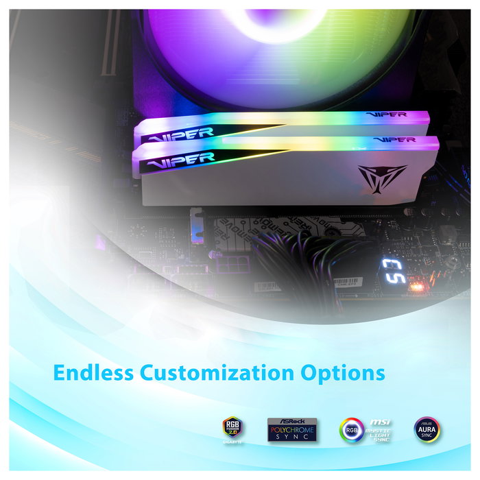 Patriot Viper Elite 5 RGB PVER548G60C42KW 48 GB (2x24 GB) DDR5 6000 MHz Kit de Memoria RAM, Intel XMP 3.0, AMD EXPO 1.0, 288-pin DIMM, Dissipador Térmico