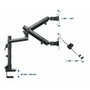 Brazo de monitor regulable para escritorio con plataforma para notebook