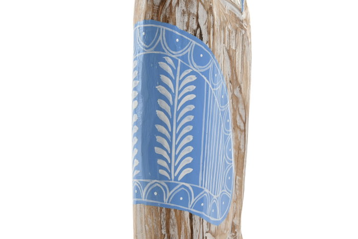 DKD Home Decor Set de 3 Figuras de Elefante Albasia Natural y Azul
