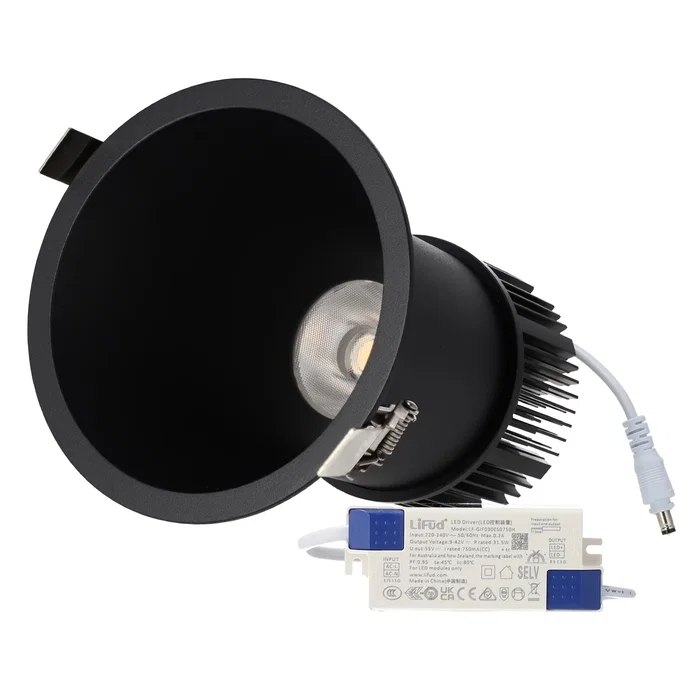 Downlight LED Empotrable 30W 90Lm/W UGR<15 CRI >95 3000K Driver Lifud 50.000H