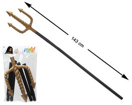 Tridente Negro Y Dorado 143 cm Para Disfraz De Demonio O Dios Marino Halloween Carnaval