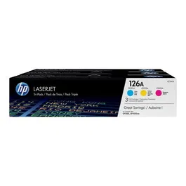 HP 126A Paquete de 3 Tóneres Auténticos Cian / Magenta / Amarillo (CF341A) para HP LaserJet Pro 100 color MFP M175 / 200 color MFP M275 / CP1025