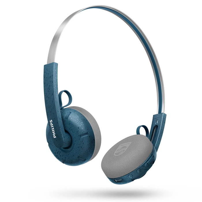 Philips TAH2000TL Auriculares Inalámbricos con Micrófono, Azul, Estilo Retro