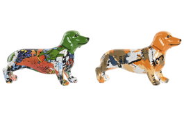 DKD Home Decor Figura de Resina Perro Surtida (Pack de 2)
