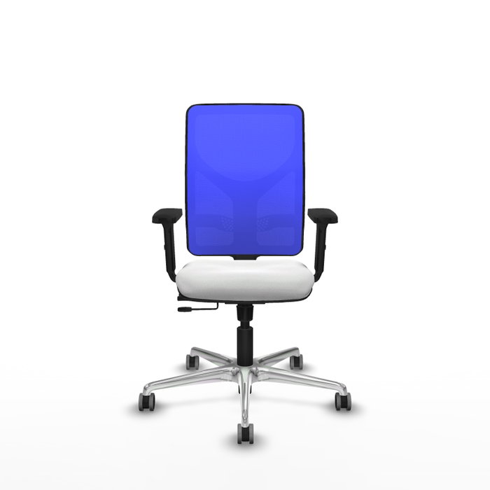 PIQUERAS Y CRESPO Silla de oficina Motilla con mecanismo Sincro/Traslack Azul y Blanco