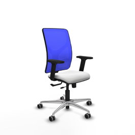 PIQUERAS Y CRESPO Silla de oficina Motilla con mecanismo Sincro/Traslack Azul y Blanco