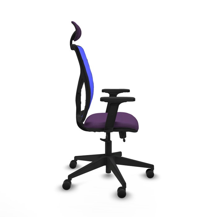 PIQUERAS Y CRESPO Silla de oficina Motilla con mecanismo Sincro/Traslack, Morado y Azul