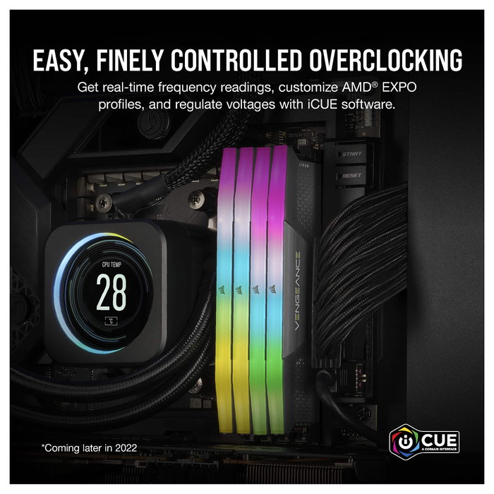 Corsair Vengeance RGB CMH32GX5M2B6400Z32 Kit RAM DDR5 32GB (2x16GB) 6400MHz CL32 Negro con iluminación RGB