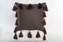 DKD Home Decor Cojin Marron Claro Marron Oscuro Dorado Poliester con Flecos 45 x 45 x 10 cm (4 Unidades)