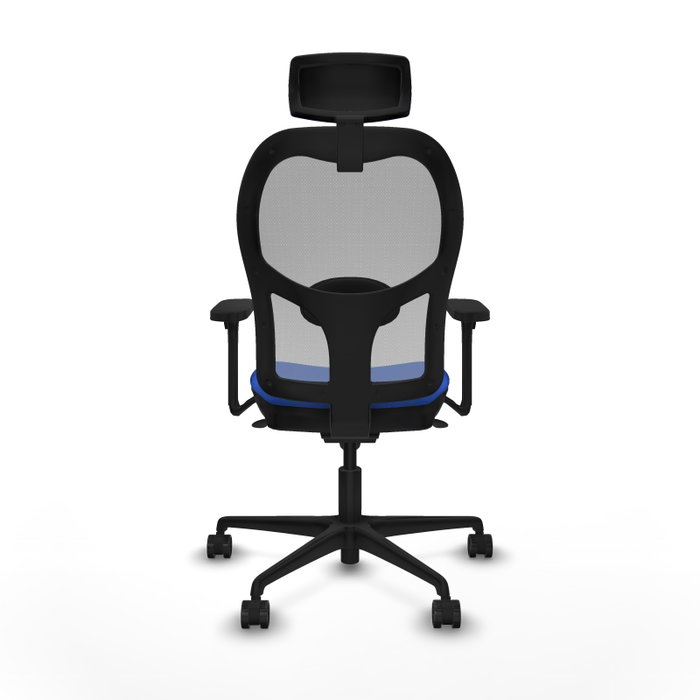 PIQUERAS Y CRESPO Silla de oficina Jorquera con mecanismo Sincro, Tela Azul y Malla Gris