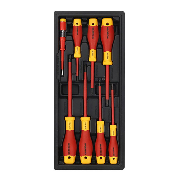 Workpro Juego de 8 destornilladores aislados VDE