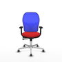 PIQUERAS Y CRESPO Silla de oficina Jorquera con mecanismo Sincro/Traslack Rojo y Azul