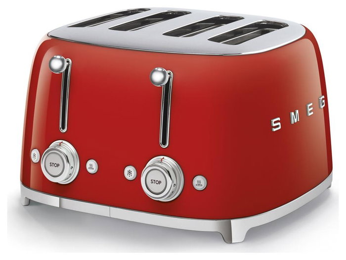 Smeg TSF03RDEU Tostadora Rojo 4 Rebanadas 50's Style 2000W Smeg TSF03RDEU Tostadora Rojo 4 Rebanadas 50's Style 2000W