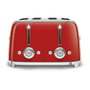 Smeg TSF03RDEU Tostadora Rojo 4 Rebanadas 50's Style 2000W