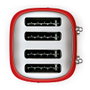 Smeg TSF03RDEU Tostadora Rojo 4 Rebanadas 50's Style 2000W