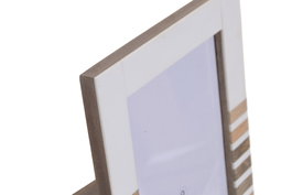 DKD Home Decor Marco de Fotos 13x18 de Mango y Cristal Blanco