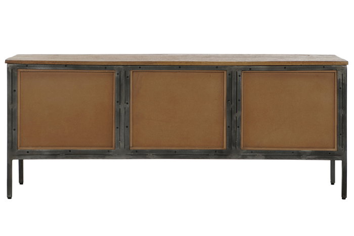 DKD Home Decor Mueble TV Madera y Metal Natural 137x40x55 cm