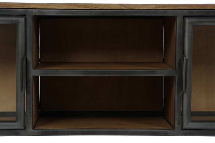 DKD Home Decor Mueble TV Madera y Metal Natural 137x40x55 cm