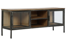 DKD Home Decor Mueble TV Madera y Metal Natural 137x40x55 cm