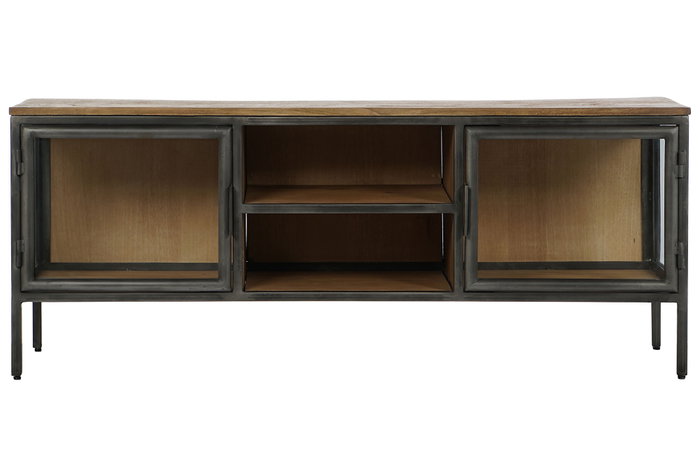 DKD Home Decor Mueble TV Madera y Metal Natural 137x40x55 cm