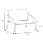 Home Deco Factory Naxos Conjunto Jardín de 4 Piezas con Mesa de Vidrio y Sillas de Hierro