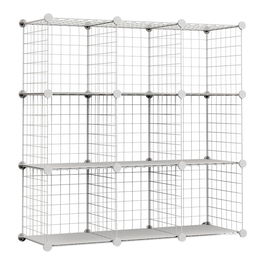 Newlux Estantería Modular Titan c9 Blanco Multifuncional Metálica 9 Módulos Carga Máxima 90 kg 94.5x94.5x31.5 cm