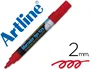 Artline EPW-4-RO Rotulador para Pizarra Negra Verde Cristal y Plástico, Tinta Roja, Bolsa 4 Unidades, Trazo 2 mm