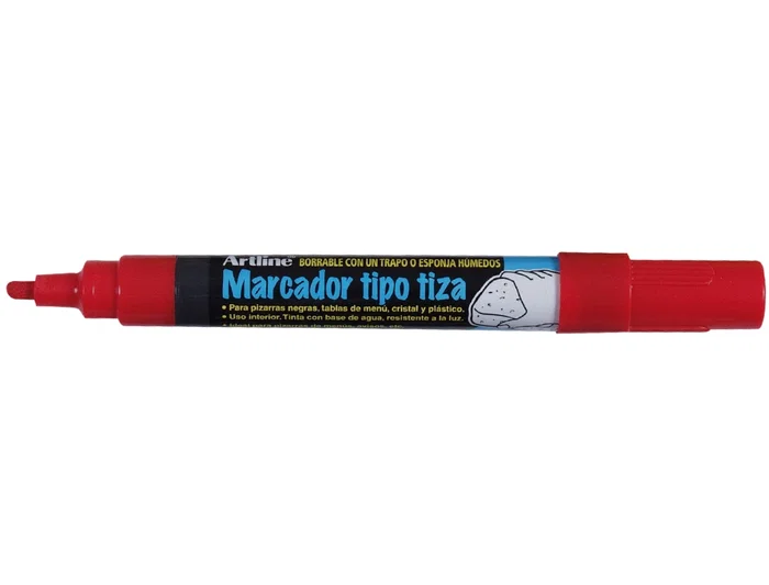 Artline EPW-4-RO Rotulador para Pizarra Negra Verde Cristal y Plástico, Tinta Roja, Bolsa 4 Unidades, Trazo 2 mm