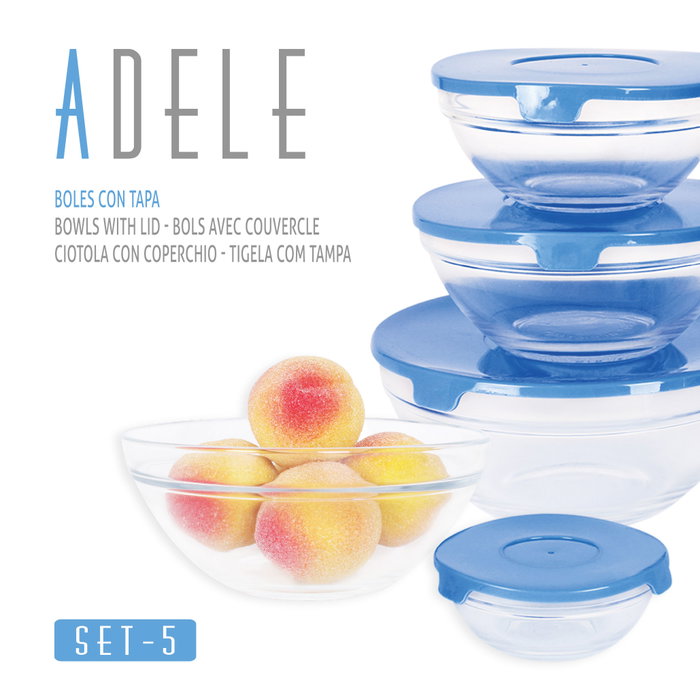 La Mediterranea Set de 5 Boles con Tapa Azul Adele