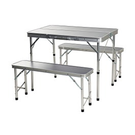 Redcliffs Conjunto de camping plegable de 3 piezas con mesa y 2 bancos