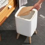 Kitchen Move Papelera de Baño MALMO SQUARE 10L Madera de Diseño